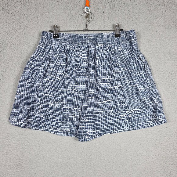 PrAna Tessie Shorts Womens Size Large Blue Thatch Black White Pull On Summer NWT - Picture 2 of 12
